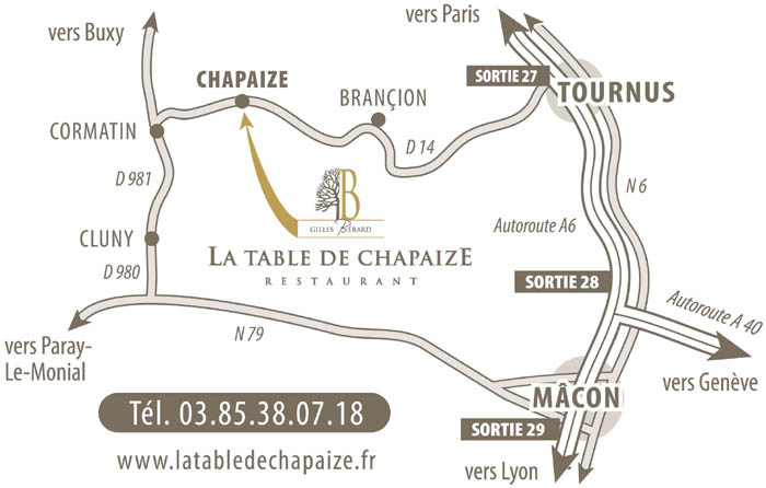 La Table de Chapaize - Le Plan d'Accès